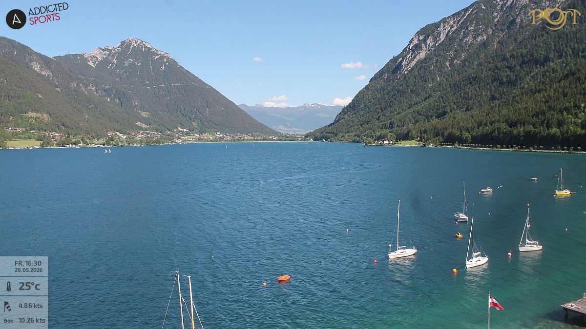 Archiv Foto Webcam Achensee: Blick vom Hotel Post am Achensee