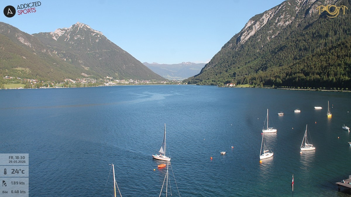 Archiv Foto Webcam Achensee: Blick vom Hotel Post am Achensee