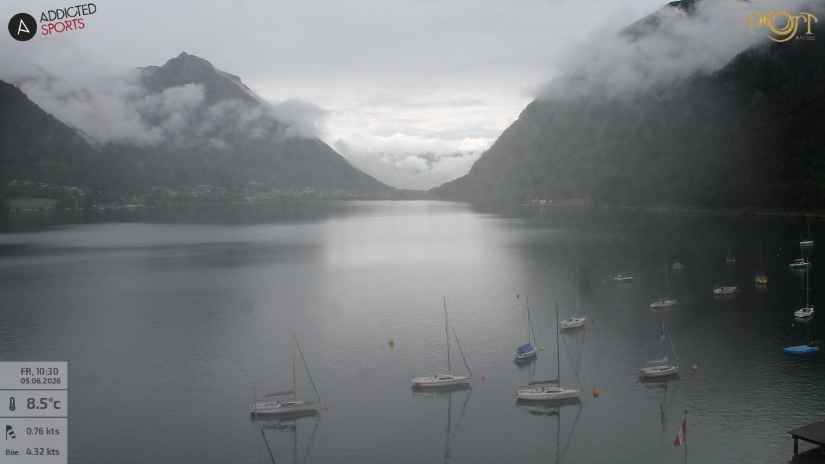 Archiv Foto Webcam Achensee: Blick vom Hotel Post am Achensee