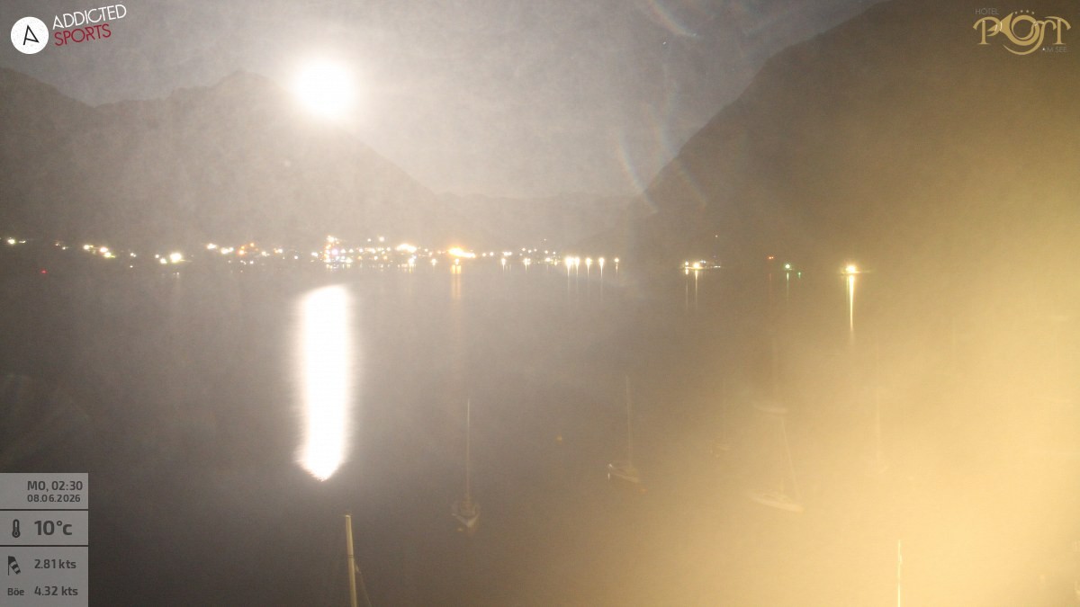 Archiv Foto Webcam Achensee: Blick vom Hotel Post am Achensee