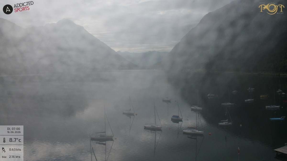Archiv Foto Webcam Achensee: Blick vom Hotel Post am Achensee