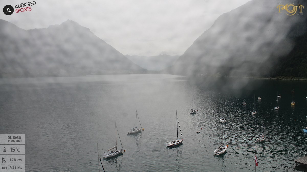 Archiv Foto Webcam Achensee: Blick vom Hotel Post am Achensee