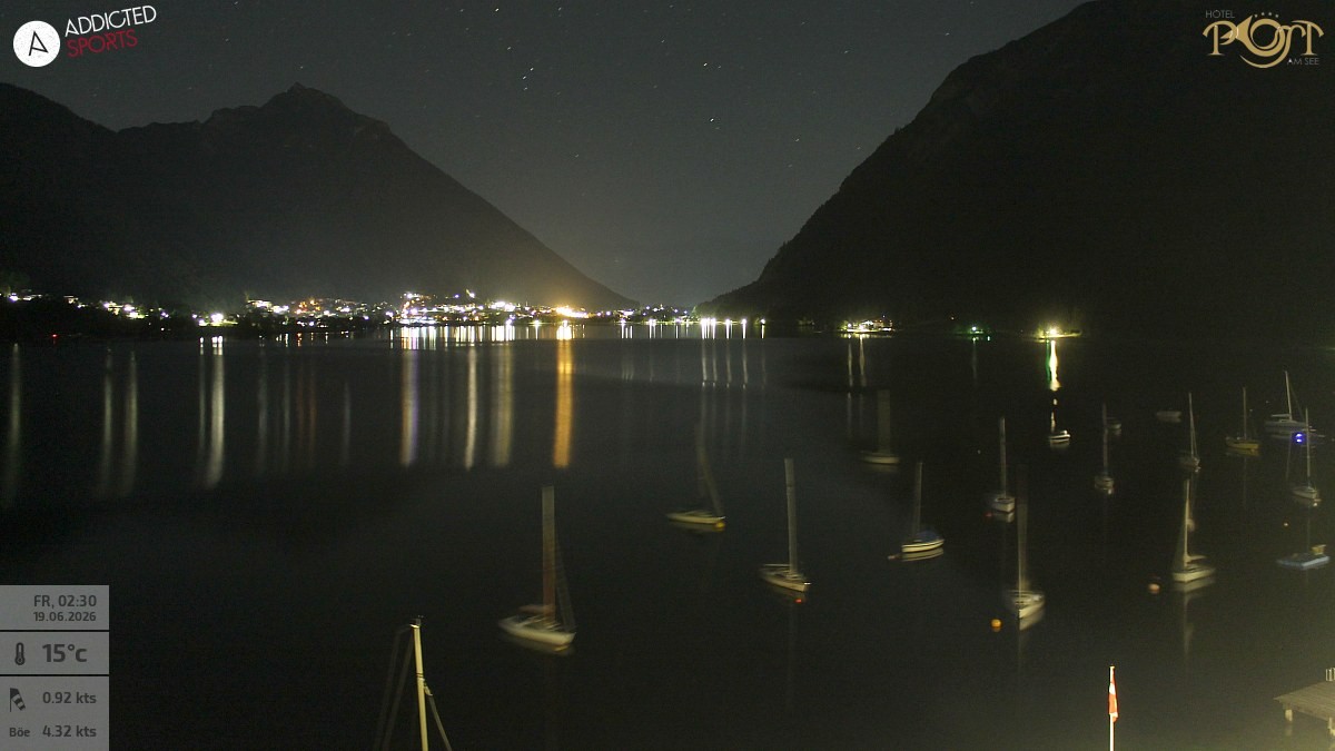 Archiv Foto Webcam Achensee: Blick vom Hotel Post am Achensee