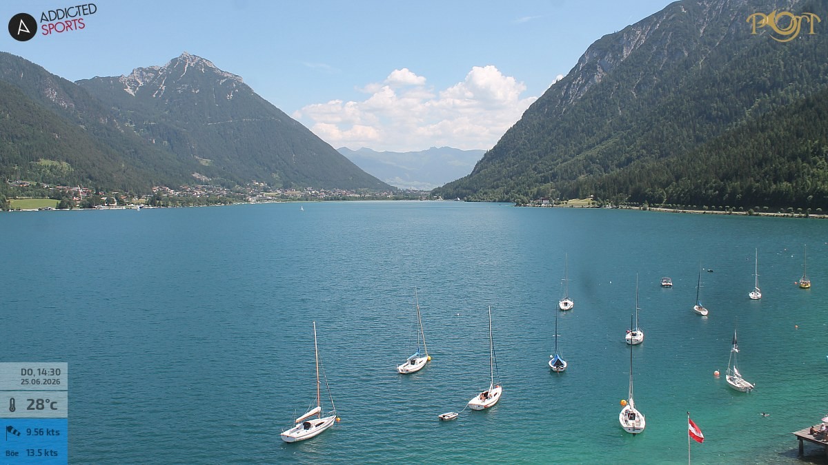 Archiv Foto Webcam Achensee: Blick vom Hotel Post am Achensee