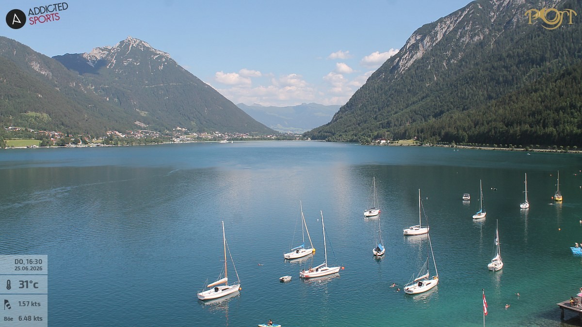 Archiv Foto Webcam Achensee: Blick vom Hotel Post am Achensee