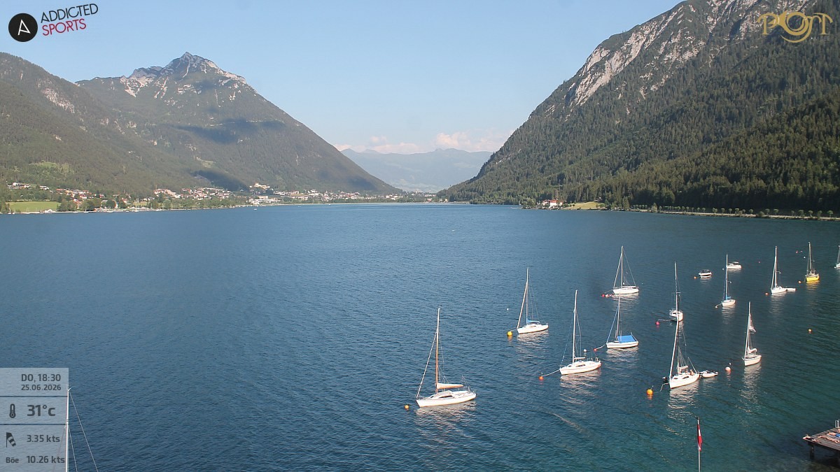 Archiv Foto Webcam Achensee: Blick vom Hotel Post am Achensee