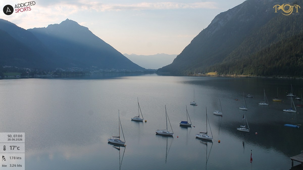 Archiv Foto Webcam Achensee: Blick vom Hotel Post am Achensee