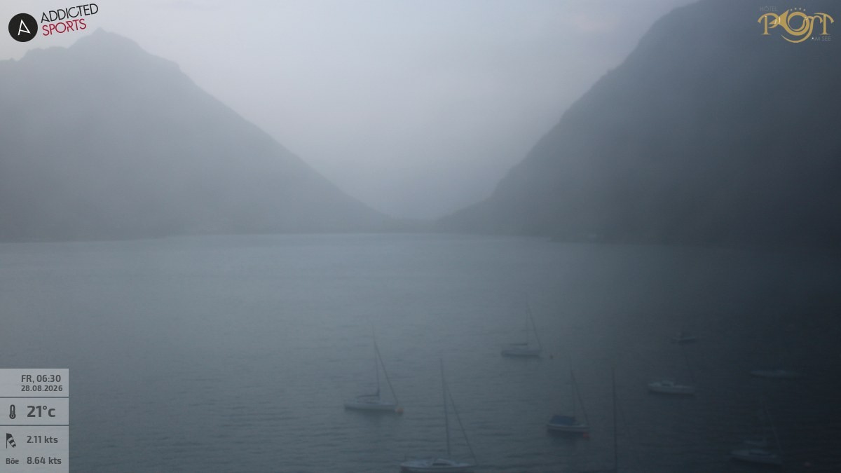 Archiv Foto Webcam Achensee: Blick vom Hotel Post am Achensee