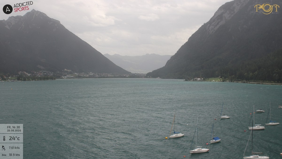 Archiv Foto Webcam Achensee: Blick vom Hotel Post am Achensee