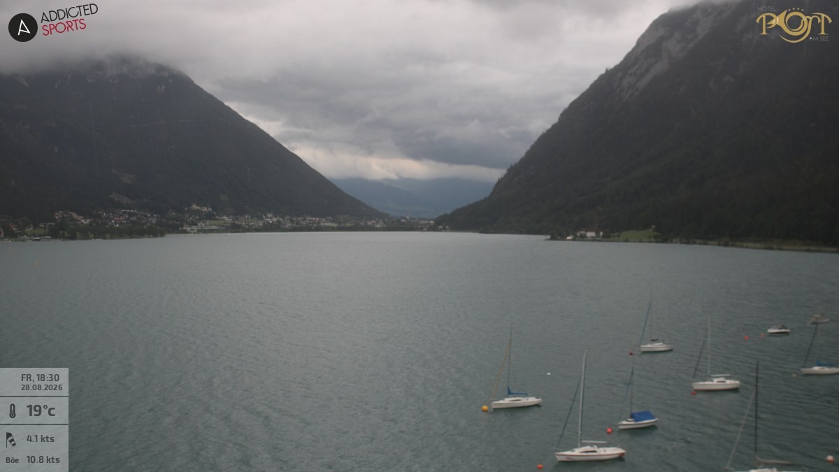 Archiv Foto Webcam Achensee: Blick vom Hotel Post am Achensee