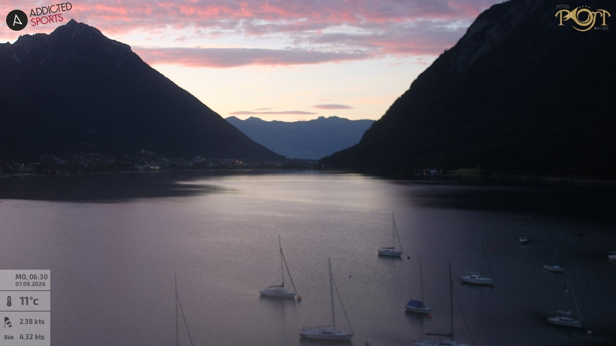 Archiv Foto Webcam Achensee: Blick vom Hotel Post am Achensee