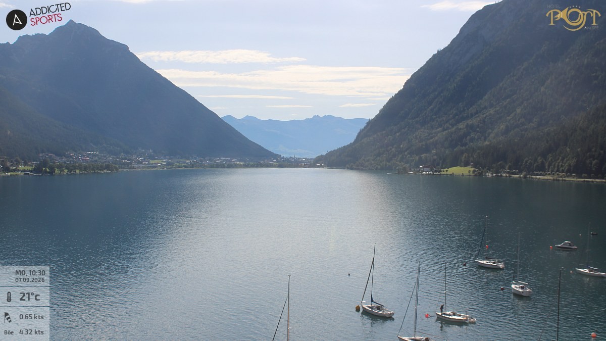 Archiv Foto Webcam Achensee: Blick vom Hotel Post am Achensee