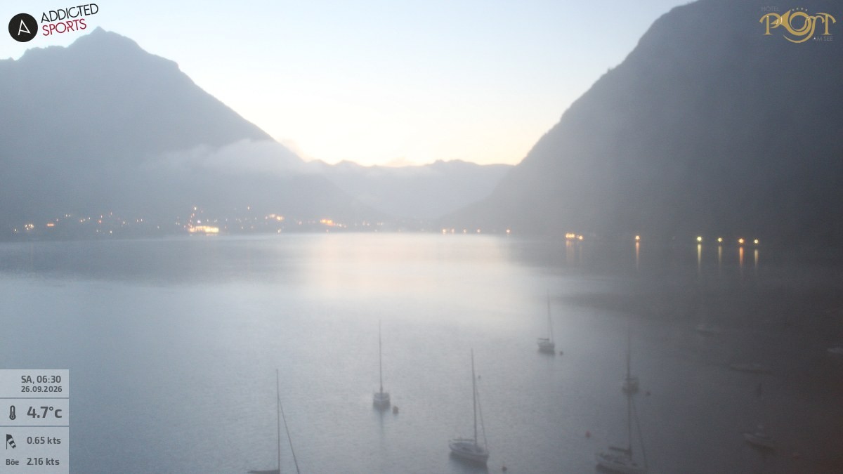 Archiv Foto Webcam Achensee: Blick vom Hotel Post am Achensee