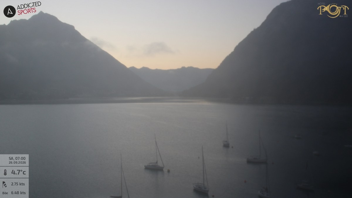 Archiv Foto Webcam Achensee: Blick vom Hotel Post am Achensee