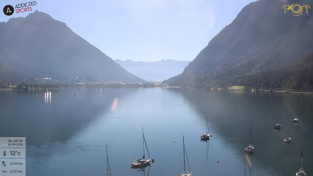 Archiv Foto Webcam Achensee: Blick vom Hotel Post am Achensee