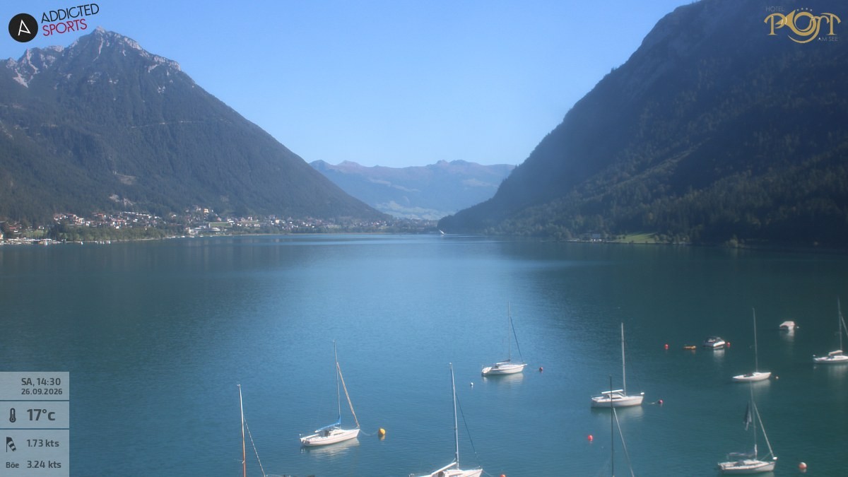 Archiv Foto Webcam Achensee: Blick vom Hotel Post am Achensee