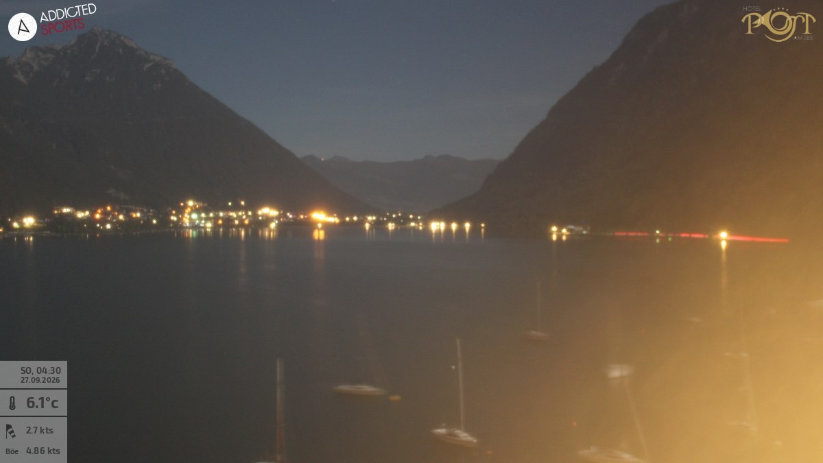 Archiv Foto Webcam Achensee: Blick vom Hotel Post am Achensee