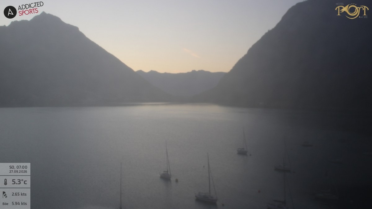 Archiv Foto Webcam Achensee: Blick vom Hotel Post am Achensee