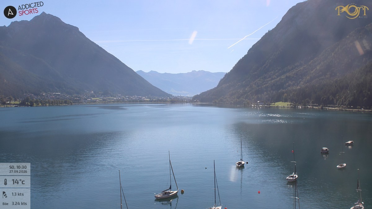 Archiv Foto Webcam Achensee: Blick vom Hotel Post am Achensee