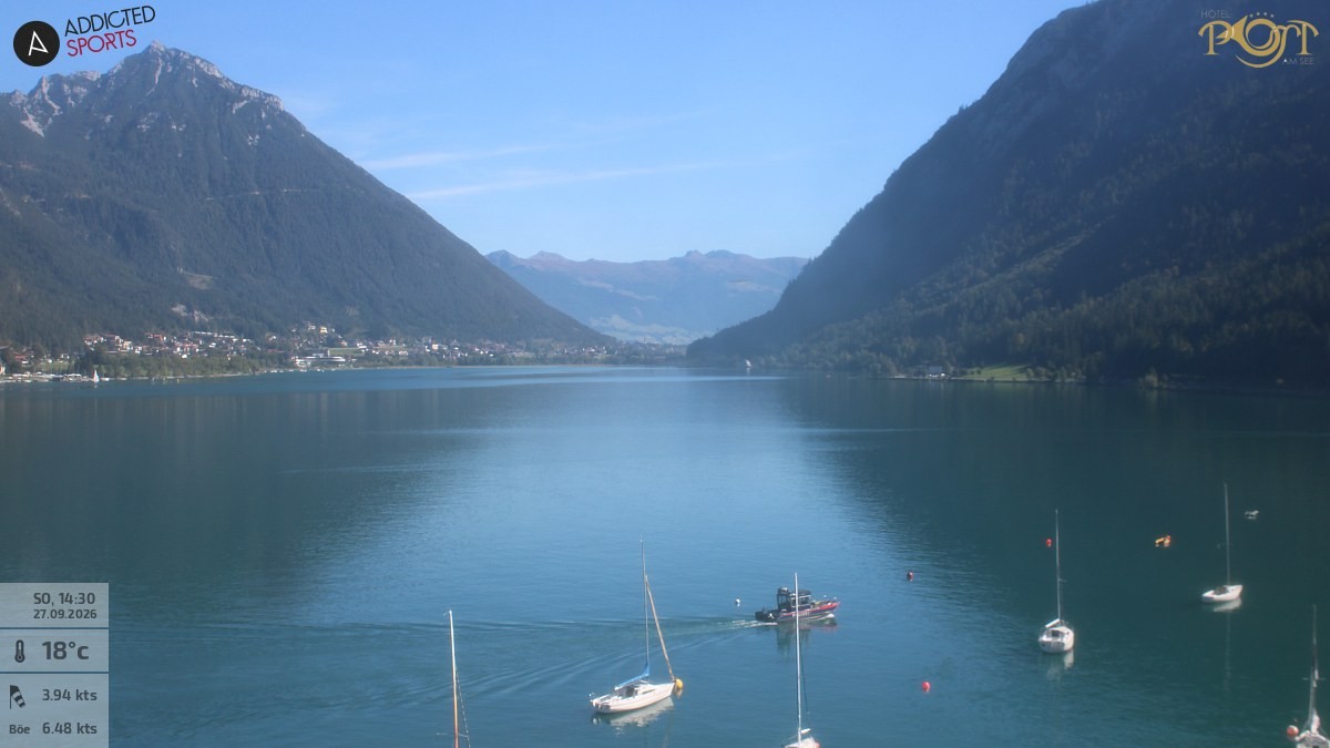 Archiv Foto Webcam Achensee: Blick vom Hotel Post am Achensee