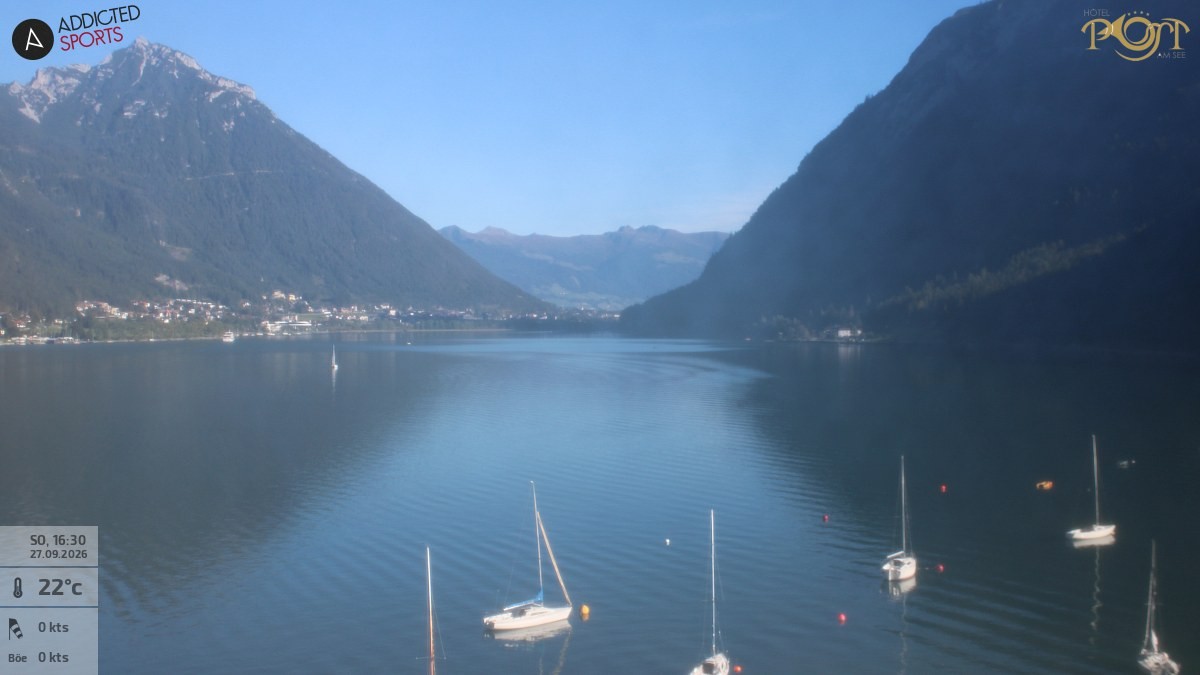 Archiv Foto Webcam Achensee: Blick vom Hotel Post am Achensee