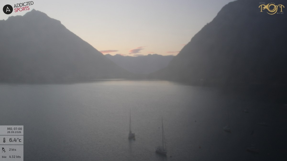 Archiv Foto Webcam Achensee: Blick vom Hotel Post am Achensee