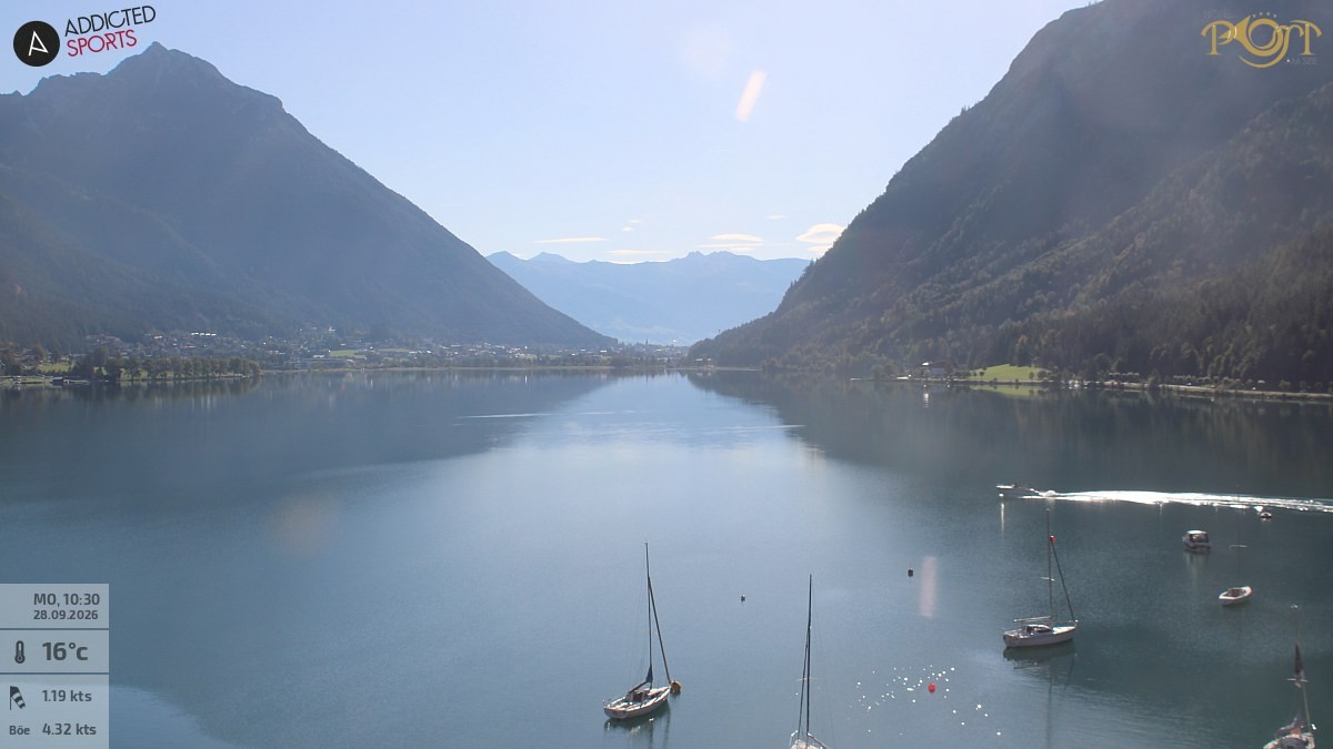 Archiv Foto Webcam Achensee: Blick vom Hotel Post am Achensee