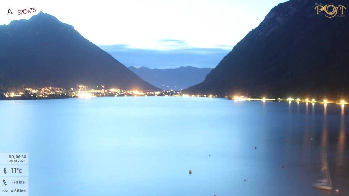 Archiv Foto Webcam Achensee: Blick vom Hotel Post am Achensee