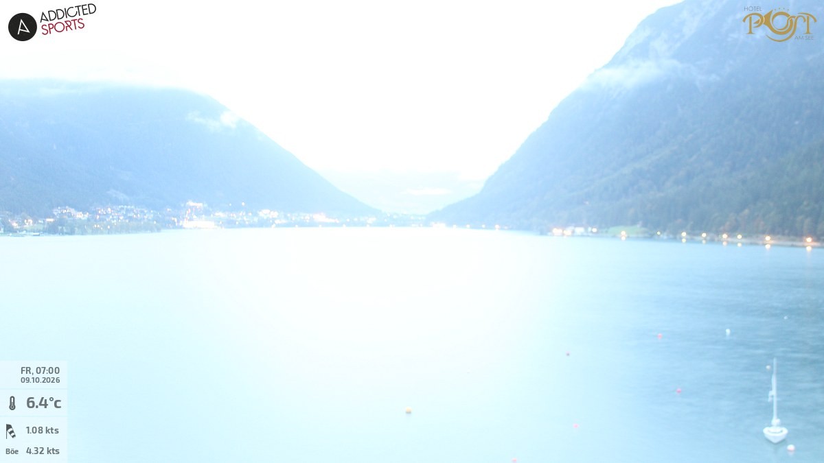 Archiv Foto Webcam Achensee: Blick vom Hotel Post am Achensee