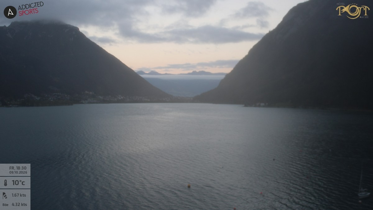 Archiv Foto Webcam Achensee: Blick vom Hotel Post am Achensee