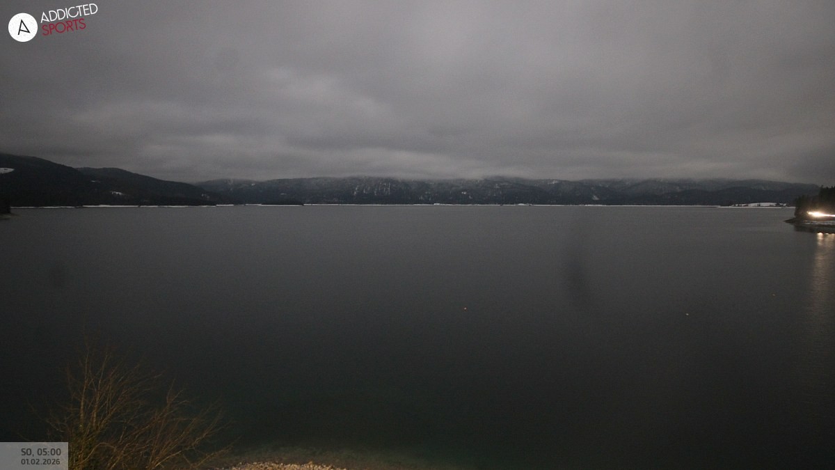 Archiv Foto Webcam Hotel Karwendelblick: Ausblick zum Walchensee