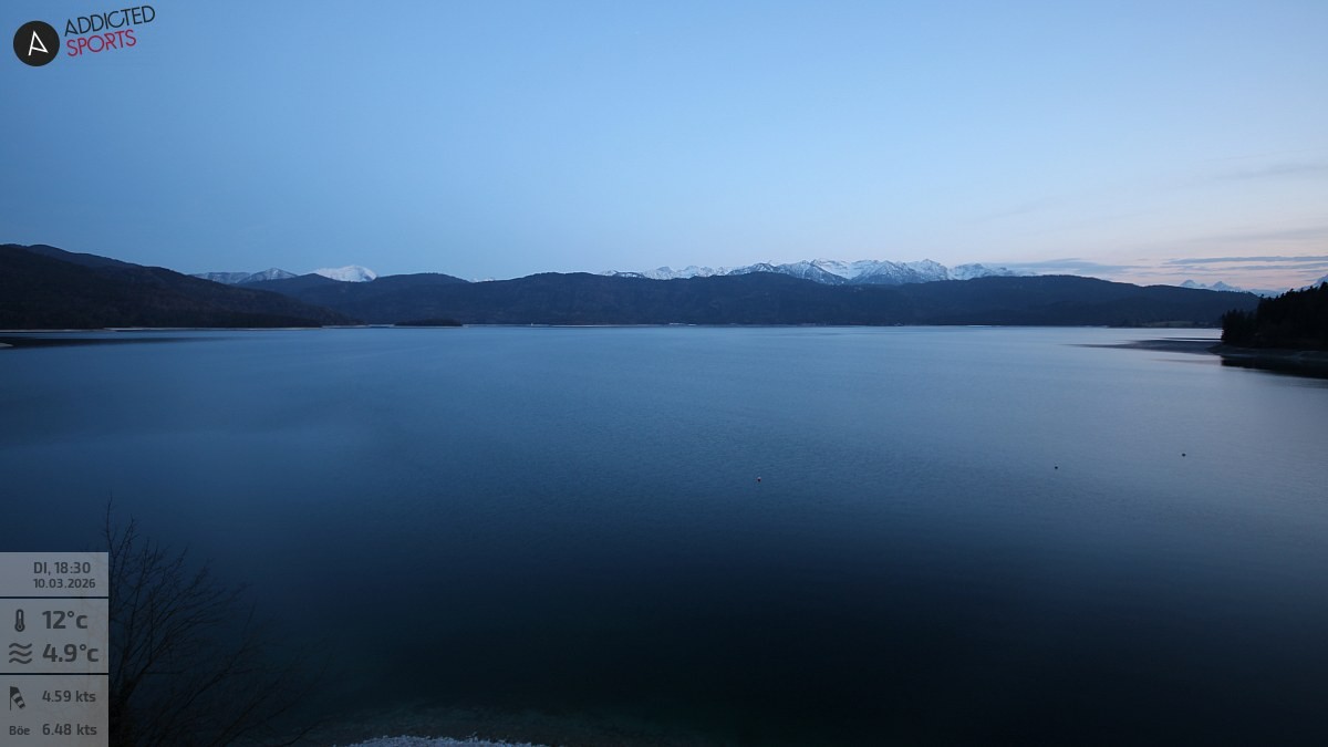 Archiv Foto Webcam Hotel Karwendelblick: Ausblick zum Walchensee