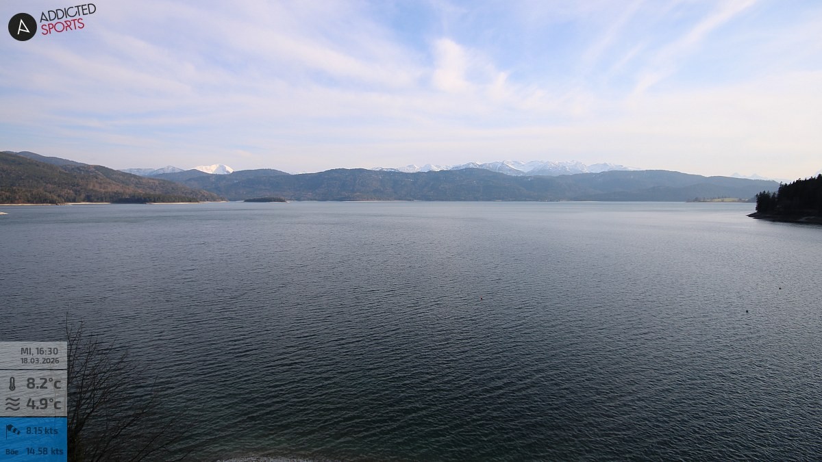 Archiv Foto Webcam Hotel Karwendelblick: Ausblick zum Walchensee