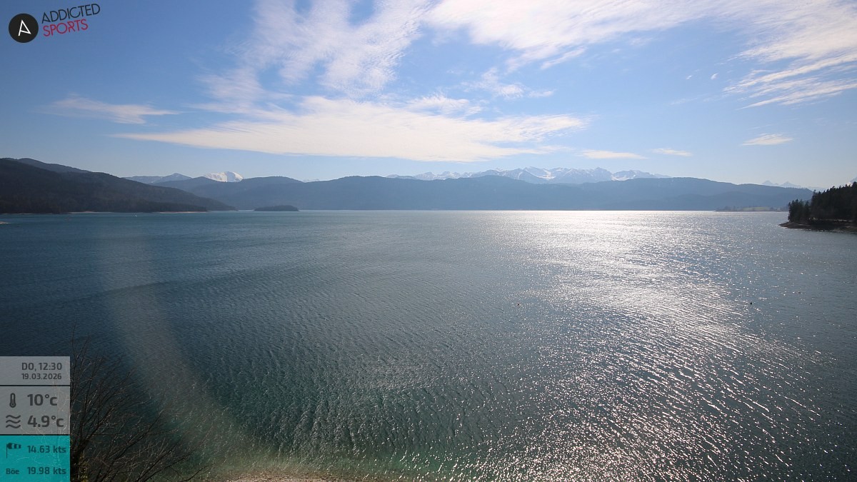 Archiv Foto Webcam Hotel Karwendelblick: Ausblick zum Walchensee