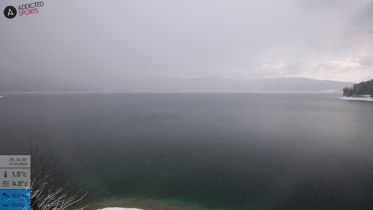 Archiv Foto Webcam Hotel Karwendelblick: Ausblick zum Walchensee