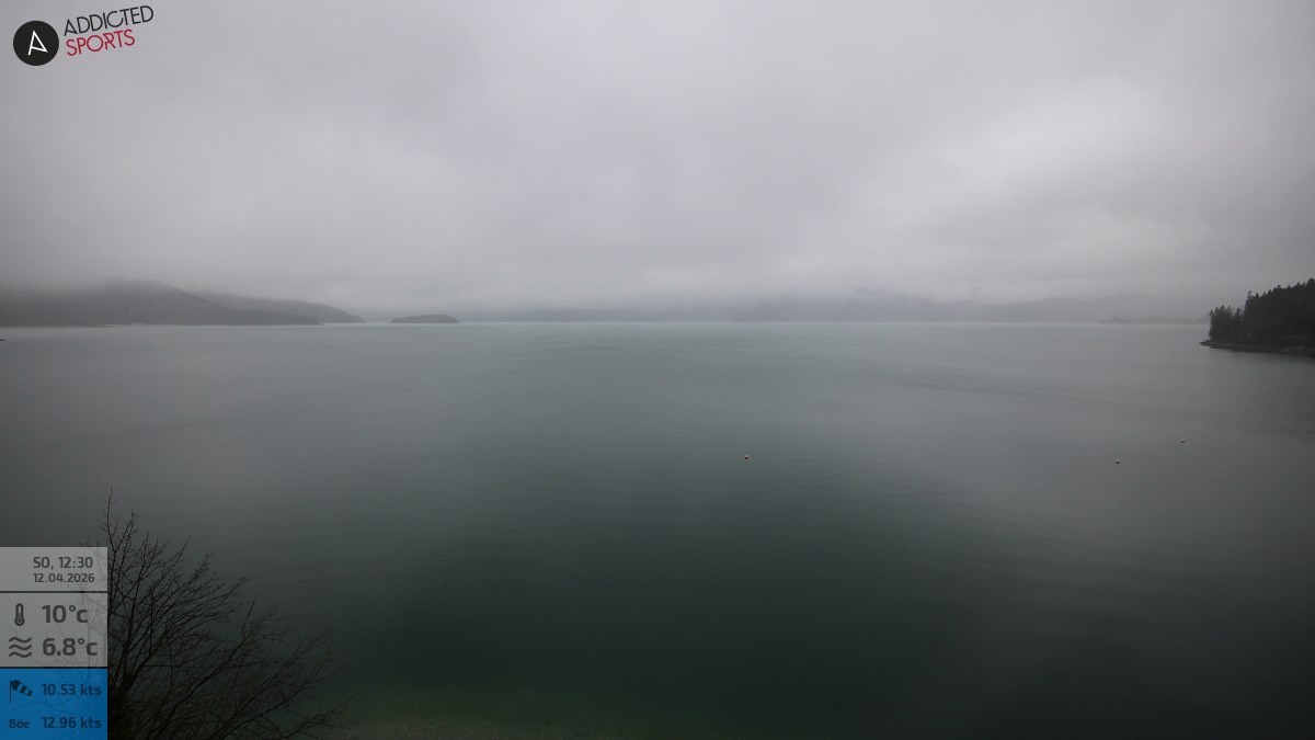 Archiv Foto Webcam Hotel Karwendelblick: Ausblick zum Walchensee