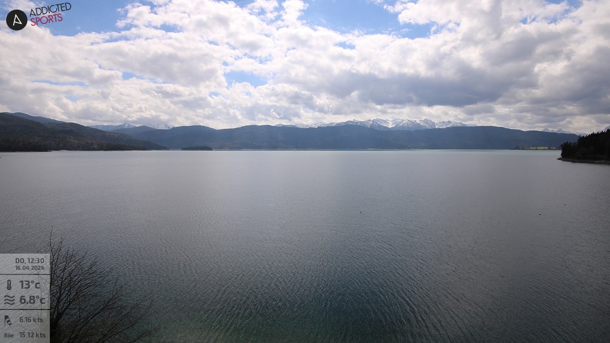 Archiv Foto Webcam Hotel Karwendelblick: Ausblick zum Walchensee