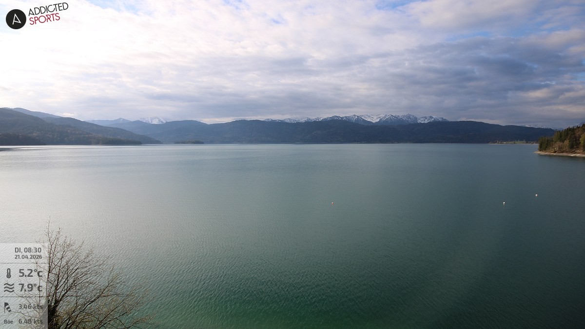 Archiv Foto Webcam Hotel Karwendelblick: Ausblick zum Walchensee