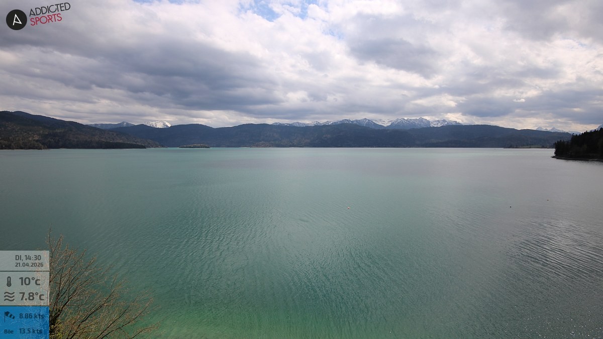 Archiv Foto Webcam Hotel Karwendelblick: Ausblick zum Walchensee