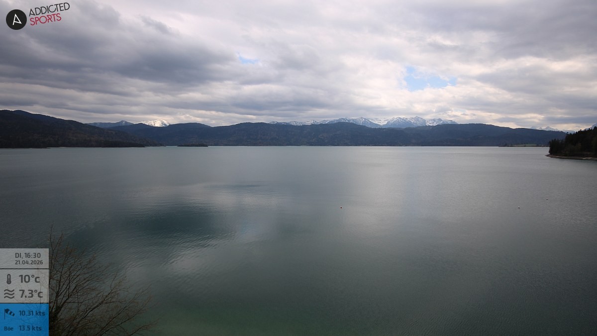 Archiv Foto Webcam Hotel Karwendelblick: Ausblick zum Walchensee