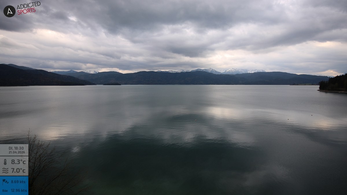 Archiv Foto Webcam Hotel Karwendelblick: Ausblick zum Walchensee