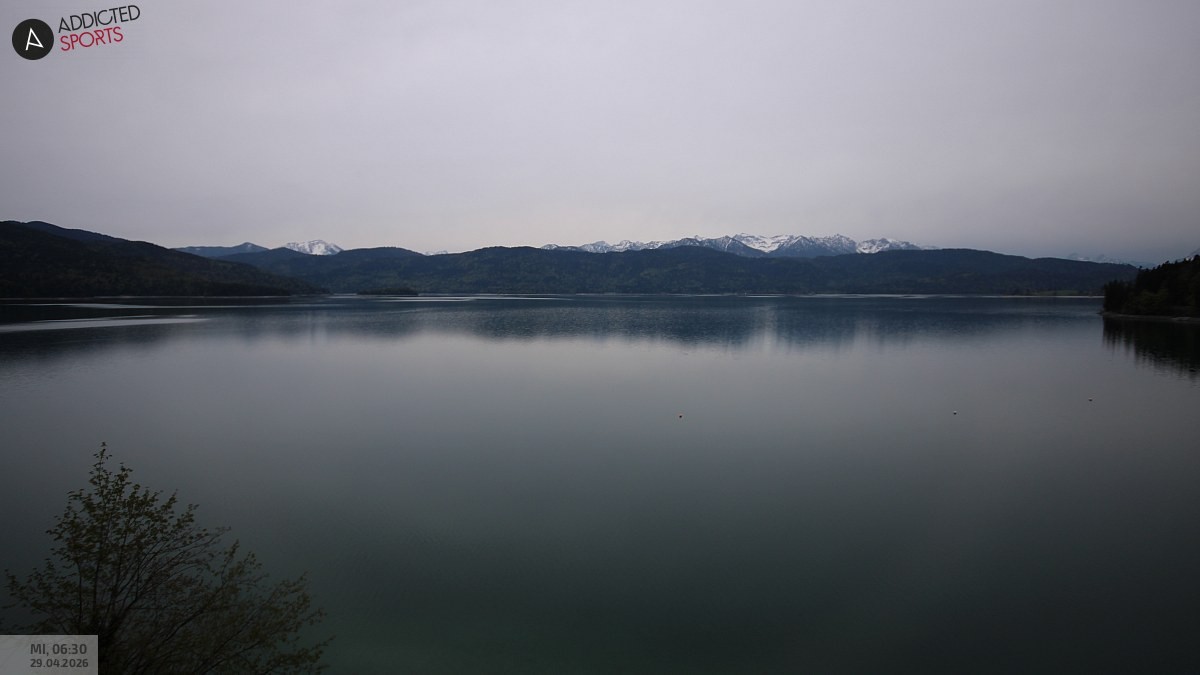 Archiv Foto Webcam Hotel Karwendelblick: Ausblick zum Walchensee