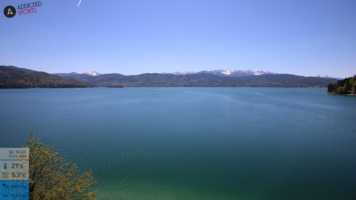 Archiv Foto Webcam Hotel Karwendelblick: Ausblick zum Walchensee