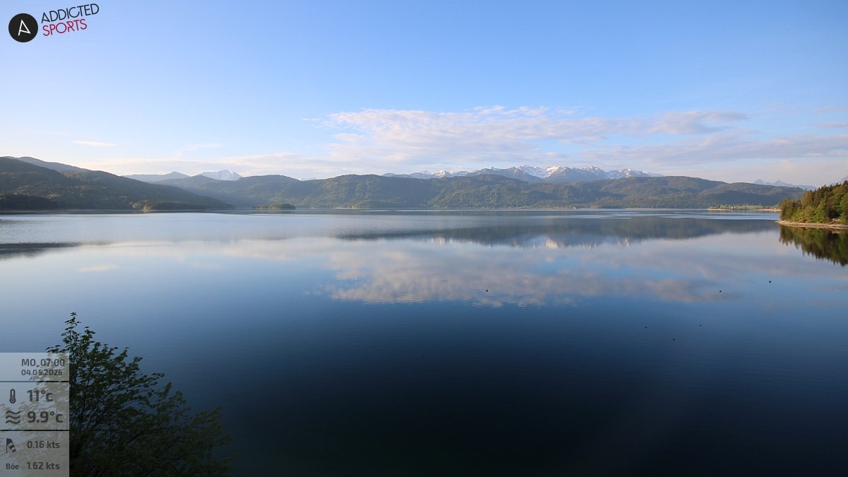 Archiv Foto Webcam Hotel Karwendelblick: Ausblick zum Walchensee