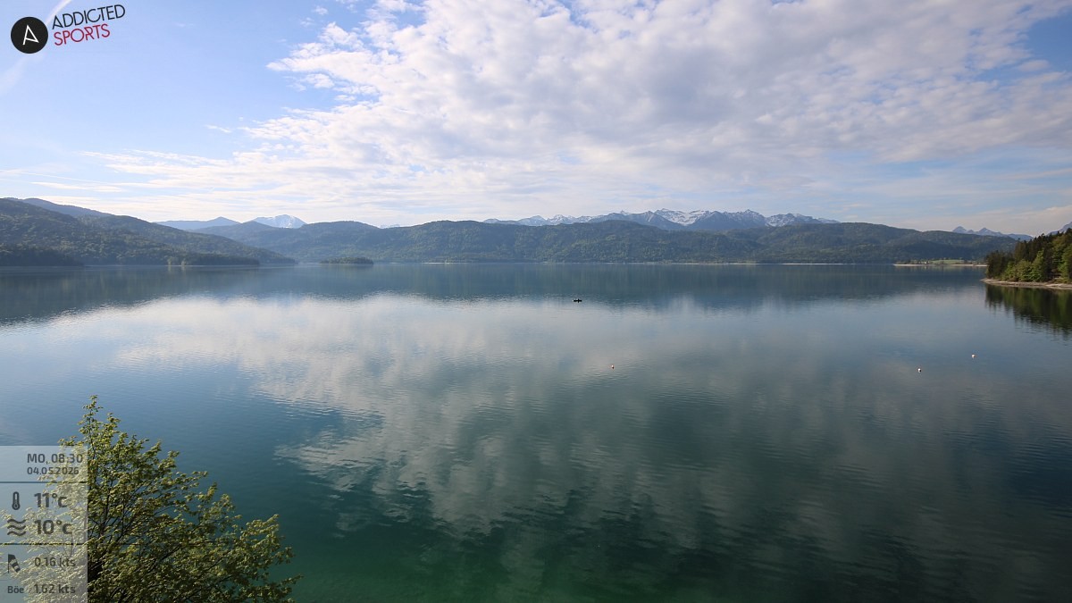 Archiv Foto Webcam Hotel Karwendelblick: Ausblick zum Walchensee