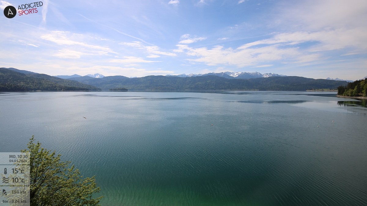 Archiv Foto Webcam Hotel Karwendelblick: Ausblick zum Walchensee