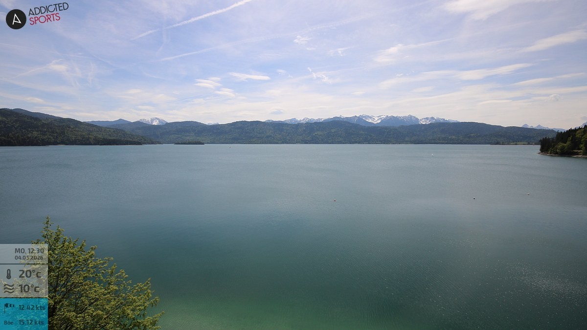 Archiv Foto Webcam Hotel Karwendelblick: Ausblick zum Walchensee