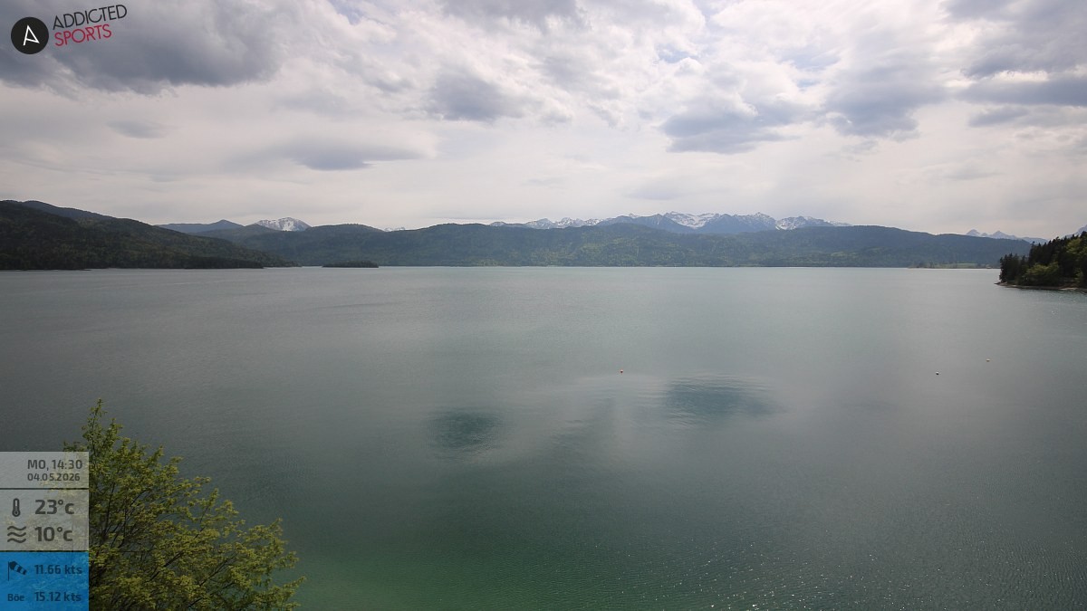 Archiv Foto Webcam Hotel Karwendelblick: Ausblick zum Walchensee