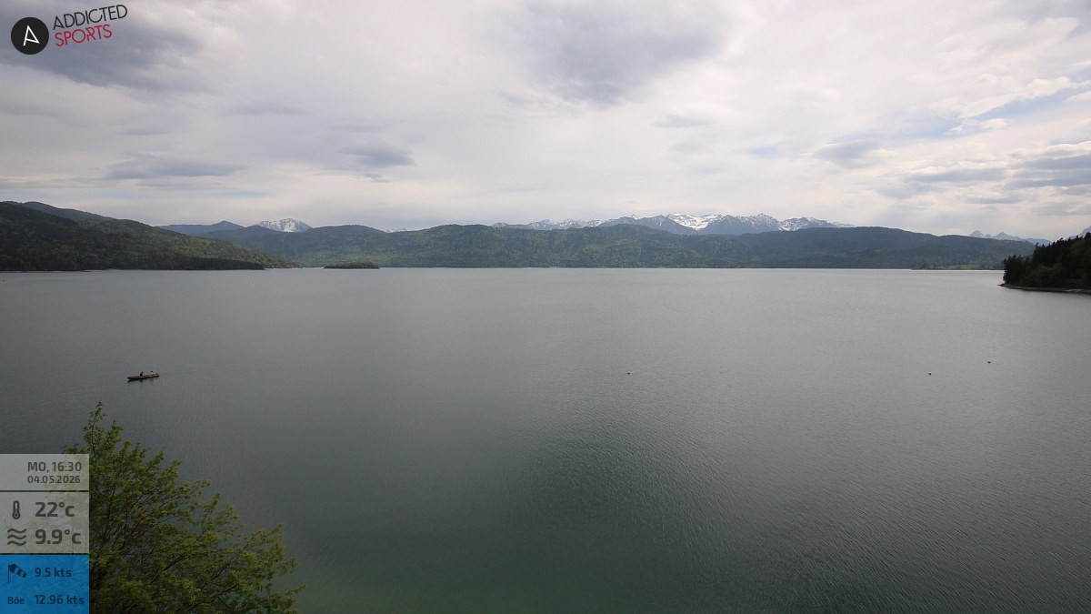 Archiv Foto Webcam Hotel Karwendelblick: Ausblick zum Walchensee