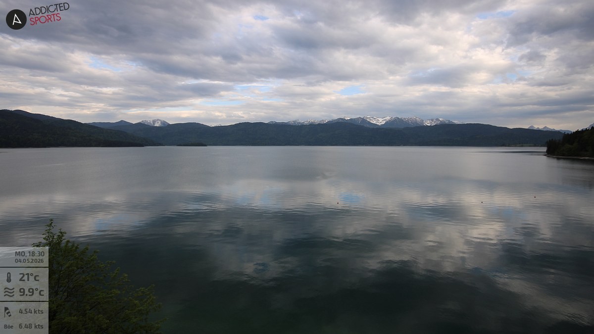 Archiv Foto Webcam Hotel Karwendelblick: Ausblick zum Walchensee